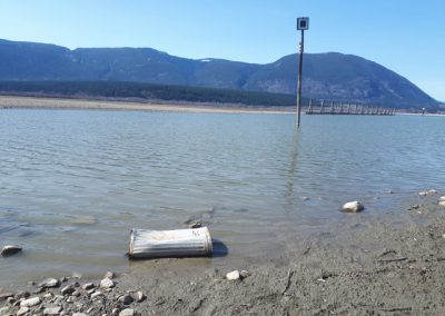 Cleaning the beach of Shuswap Lake at the wharf