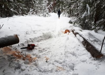 Clearing the trails in the winter